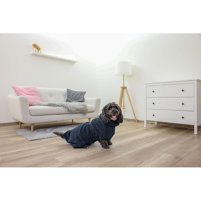 Халат для собак Kerbl, блакитний, XL, довжина спини 70 см, колір navy