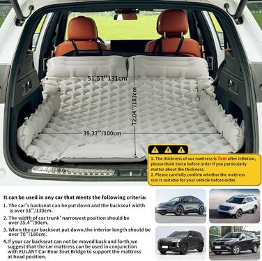 Підставка для авто-матрацу EULANT - розширювач заднього сидіння для собак та комфортних подорожей