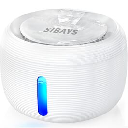 Фонтан-поїлка для котів та собак SIBAYS 3.5Л, ультратихий насос 25дБ, LED-індикація, з 2 вугільними фільтрами, без BPA, білий (FS77 WH)