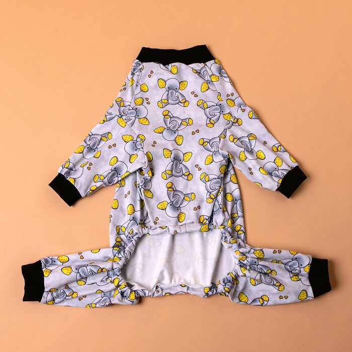 Піжама для великих собак LovinPet, рожевий принт, розмір M (XXX-Large, жовтий), обтислий крій