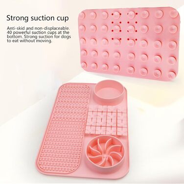 Килимок для облизування собак - Pink | Килимок для іграшок, годівлі, 15,12 x 9,84 x 1,54 см