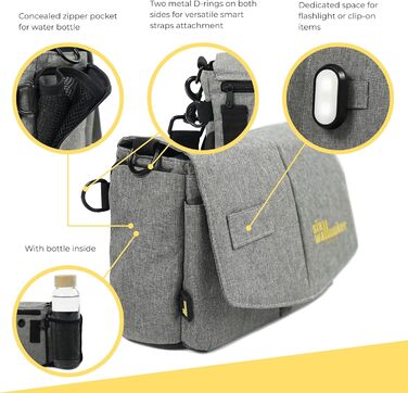 Leckerlibeutel для собак Arrivly SixWalker з магнітним закриттям: практичний фідер для тренувань, універсальна сумка для ласощів з винімною кишенькою (сірий)