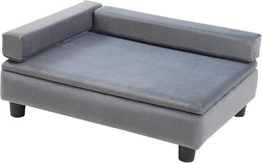 Ліжко для собак та котів en.casa Salkonssad з ящиком для зберігання, 60 x 45 x 24 см, сіре, для собак та котів середніх розмірів