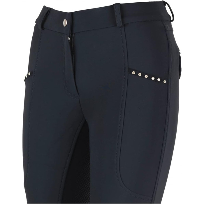 Лазура - жіночі зимові штани для верхової їзди Татьяна | Повний силіконовий наповнювач | Штани для верхової їзди з 2 бічними кишенями для телефону | Чорні або темно-сині штани для верхової їзди з повним наповнювачем | Верхова одяг розмір 34-46 42 Чорний