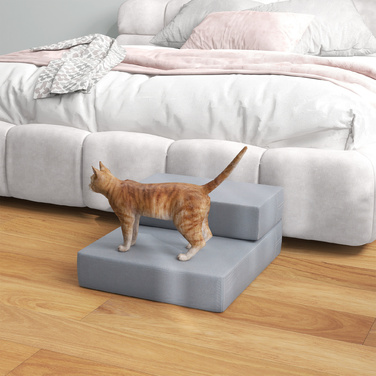 PawHut Pet Stairs Pet Pad 2 сходинки Складні сходи для собак Сходи для кішок і собак сірий L45 x W39 x H20 см | Аосом