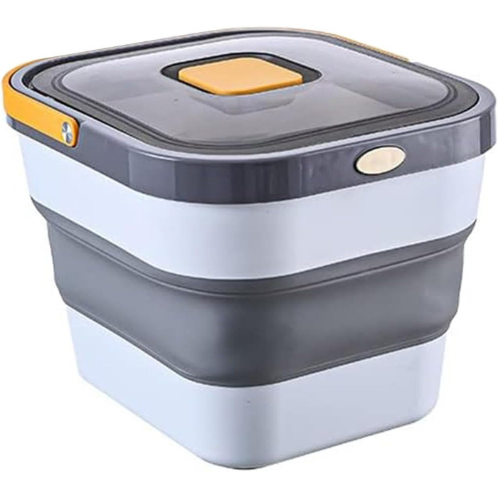 Контейнер для корму для тварин, 10 кг, складна, герметична, для котячого корму, коробка для собачого корму з кришкою для ласощів, гранул, складна кормушка, жовта