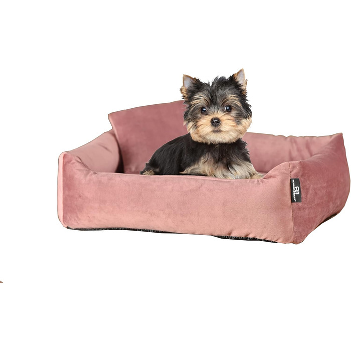 М'яке та миється собаче ліжко - диванчик для маленьких собак Rohrschneider, Рожевий, з набором пакетів для збору відходів, Рожевий