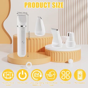 Набір для догляду за тваринами 4-в-1: машинка для стрижки собак та котів, триммер для лап, точилка для кігтів, машинка для стрижки шерсті | USB-C | для тіла, лап, очей, вух