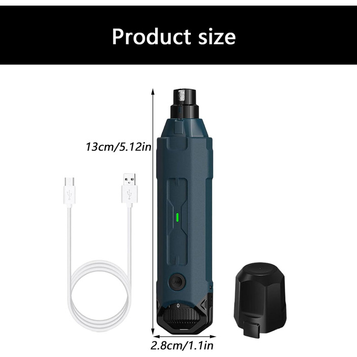 Шліфувальник для когтів домашніх тварин з підсвічуванням Marineblau (2/6 швидкостей)