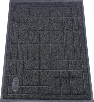 Килимок для котячого туалету VIVAGLORY, сірий, 90х60 см. Килимок для котячого лотка, миючий, підкладка, ловильник наповнювача.