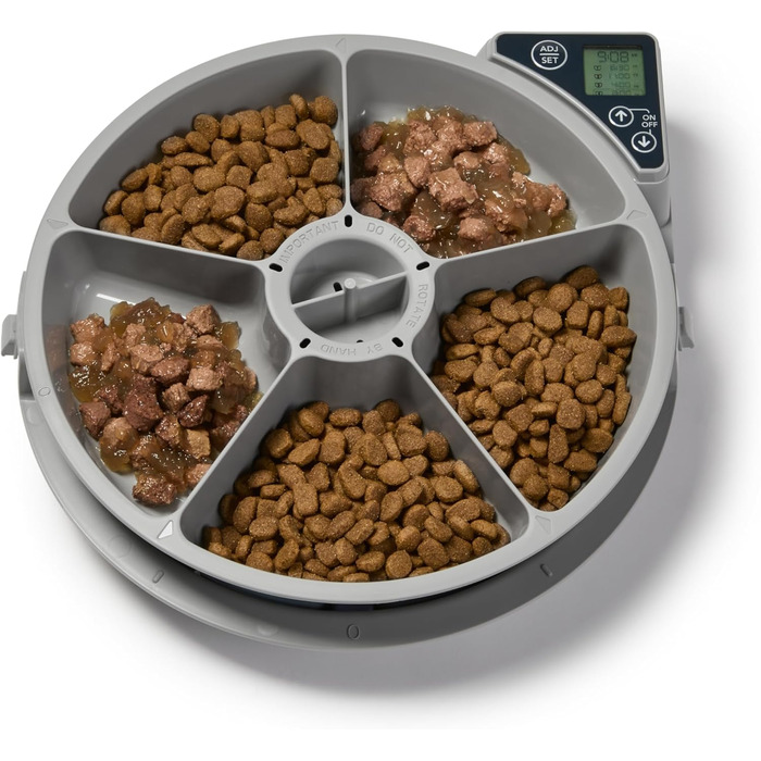 Автоматичний годівниця для котів та маленьких собак Cat Mate C500 з таймером, 5 мисок, сіра