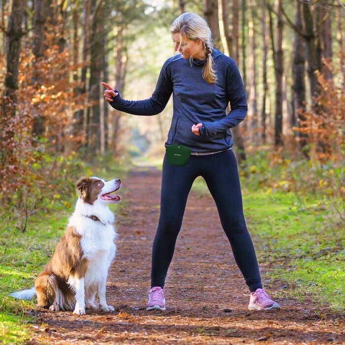 Набір з 2 силіконових мішечків для корму Navaris - 2 шт. з кліпсою та магнітом - для ласощів, сухого та вологого корму (сірий & зелений)