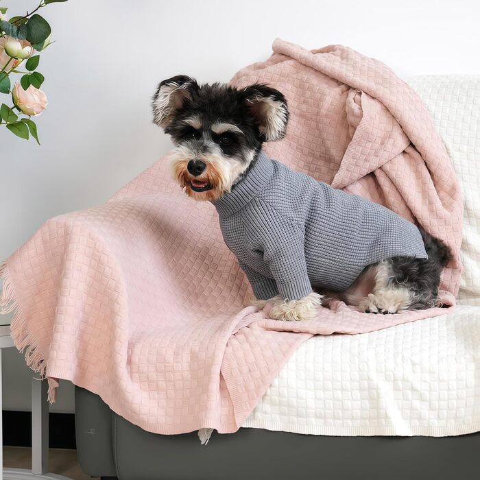 Теплий зимовий пуловер для собак маленьких та середніх порід, з коміром-горловиною. Підходить для Чихуахуа, Такси, Французького бульдога та інших. Колір: сірий, розмір M