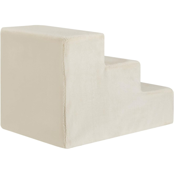 Сходинка для собак та котів Juskys - 3 сходинки, плюшевий знімний чохол, для ліжка, дивану, авто (Бежевий)