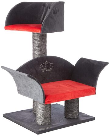 Дряпка для котів Kerbl Lounge Deluxe, 70 см, сірий/червоний, для малих і середніх котів, з натуральним сизалем