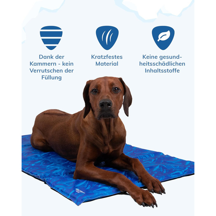 Охолоджувальний килимок для собак TrendPet Arctic Comfort, самоохолоджуюча підстилка для домашніх тварин, преміум-якість, потовщена (75x55 см)