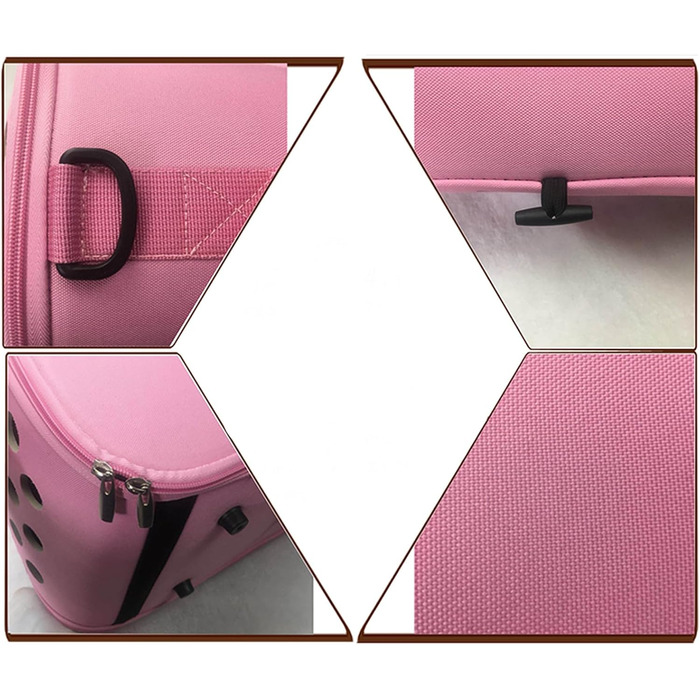 М'яка переноска для тварин - переноска для домашніх тварин з регульованим плечовим ременем | Легка переноска для котів та інших тварин, невеликих собак, для подорожей, піших прогулянок, активного відпочинку, авіаперельотів, відвідування ветеринара (Рожева