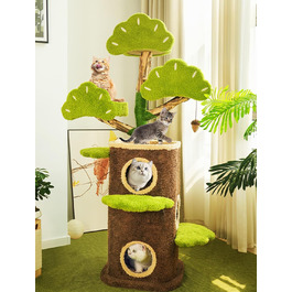 Дерев'яний кігтеточка для великих котів Kratzaum Groß 190CM XXL - багатоярусна конструкція з сизалю, платформи, будиночок, ігровий комплекс