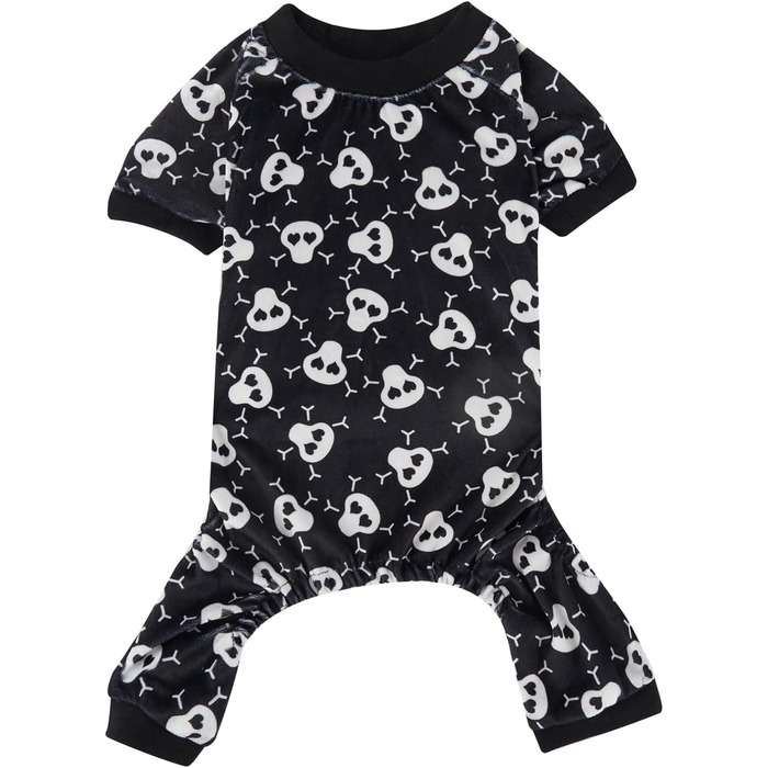 Піжама для собак з принтом черепа на Halloween, XL, біла. Костюм-піжама для собак, костюм на Хелловін, XL