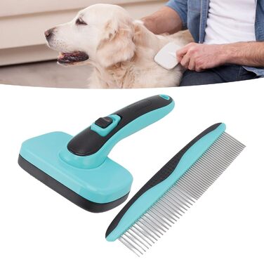 Набір щіток для грумінгу домашніх тварин NFNSIG: щітка Slicker для собак та котів, самоочисна, для масажу та видалення шерсті