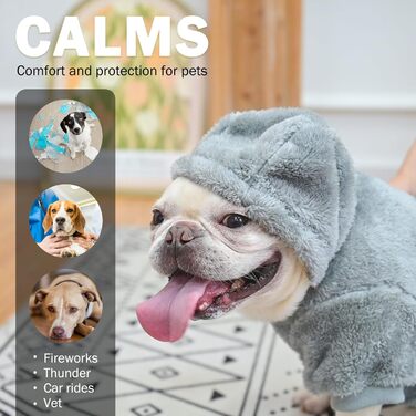 SCENEREAL Флісовий светр з капюшоном для собак – теплий одяг для маленьких, середніх і великих порід, з кишенею, для хлопчиків і дівчаток, зимово-осіння собача кофта