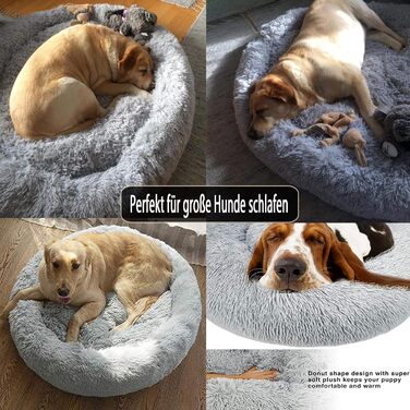 Ортопедична подушка-ліжко для собак XL: м'яка, кутова, з ефектом пам'яті, сіра. Підходить для великих, середніх собак.