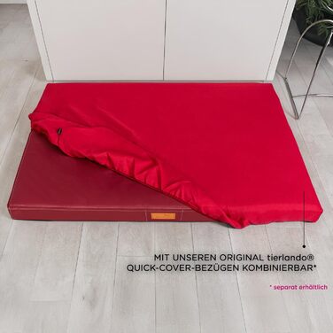 Ортопедичний лежак для собак Tierlando® Oscar Easy CLEAN з екошкіри та віскоеластичної піни, з антиковзною основою, розмір L 150 x 100 x 10 см, темно-червоний