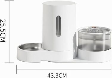 Автоматичний диспенсер для корму котів/собак UUE, 1.5 кг, диспенсер води 1.8 л, 2-в-1, сірий, BPA Free, USB-зарядка