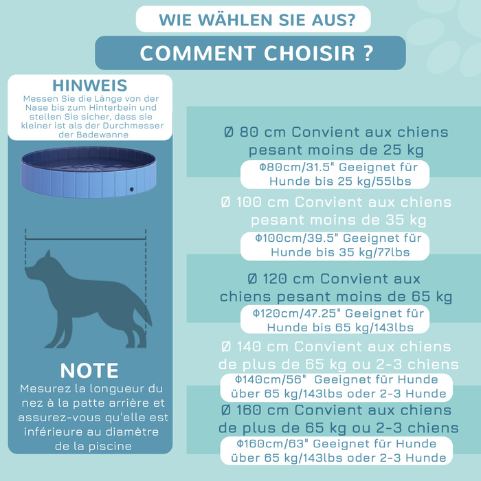 PawHut Dog Pool Великий дитячий басейн для собак Ø120xH30 см з ПВХ Wood Blue, ідеальний басейн для охолодження влітку