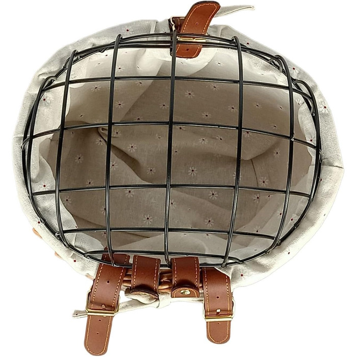 Плетенний велосипедний кошик для котів з дрітчастою кришкою | Велосипедний кошик для тварин з лози | Знімний переносник для собак, цуценят та котів