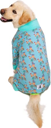 Піжама для собак середніх та великих порід, зелений олень (34, довжина спини 60 см)