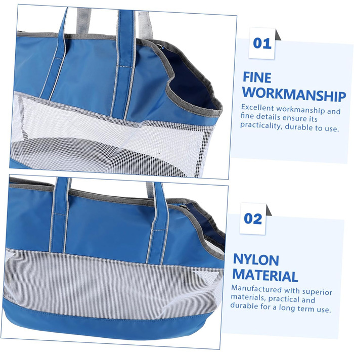 Транспортна сумка для котів POPETPOP з кишенькою-холодильником, нейлон, блакитна