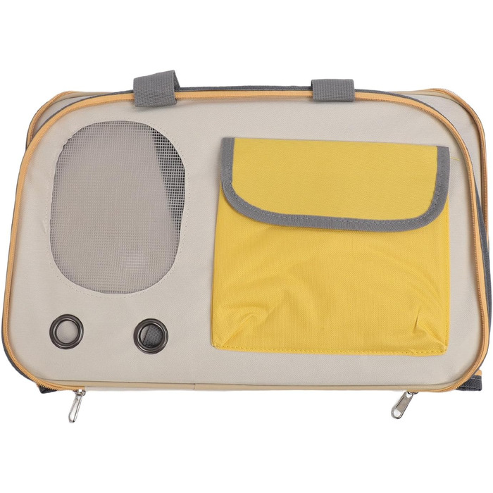 Транспортна переноска для котів та собак LUCKDANO, складана, з регульованим ременем, міцна, стильна (жовта)