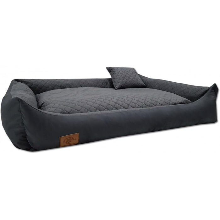 Ліжко для собак Odolplusz XXL, 120x90 см - знімний, водонепроникний чохол, зручний кошик для великих та середніх собак, миється та міцне, Графіт, 80 x 120 x 20 см