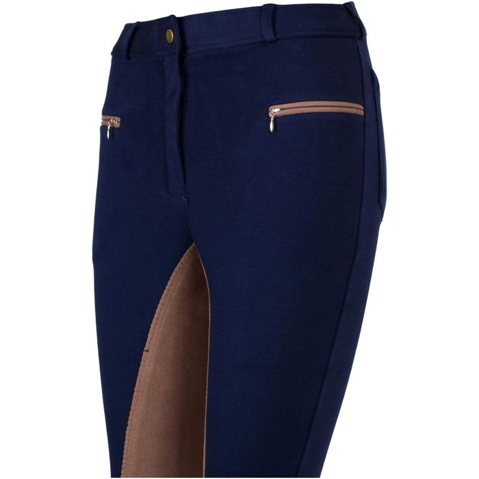 Жіночі штани для верхової їзди RL24 Vollbesatz Flex BASICLINE, розмір 38, темно-синій/світло-коричневий