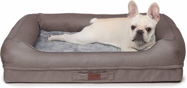 Лягушковий лежак для собак Raikou з знімним подушкою, м'який та пральний – місце для сну, подушка для собак, собаче ліжко, килимок для собак – високоякісне лежак для вашого вірного друга. (80 * 60 * 7 см), Колір: Коричневий