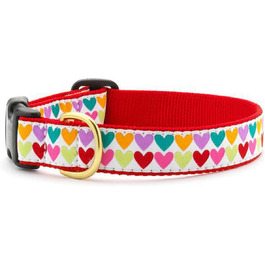 Нашийник для собак Up Country Pop Hearts, ширина 2,5 см, розмір L
