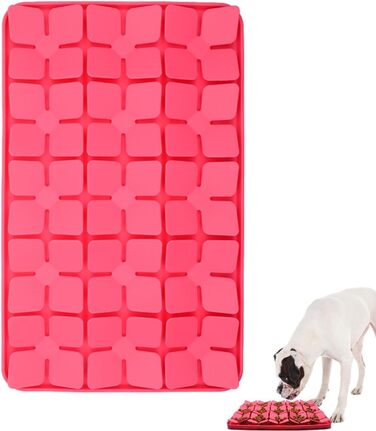 Килимок-лизалка для собак Katzenschlamm з присосками, лінза, зменшує нудьгу, для ласощів та корму, фіолетовий (червоний)