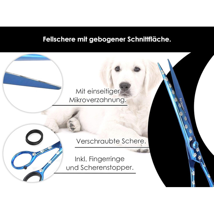 Набір для стрижки собак з 2 частин: професійна шерсть та ножиці для лап TITAN 20,32 см (8 дюймів)