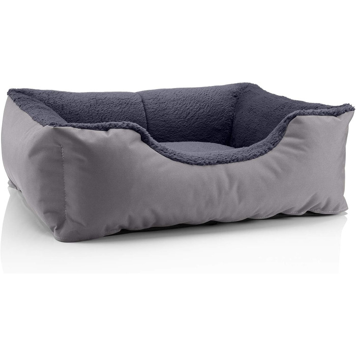 Ліжко для собак BedDog Teddy: м'яке, зручне, знімний чохол, сіре, розмір S, 50 x 35 x 17 см
