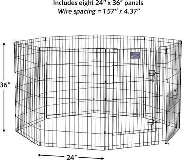 Клітка-загорожа для собак Midwest Homes for Pets 550-36DR, 157 x 157 x 91 см, чорна емаль, з дверцятами