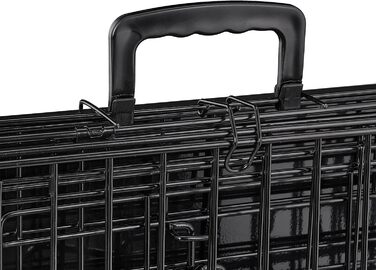 Клітка для собак Relaxdays, для дому та авто, HBT: 87 x 122 x 80 см, складана, з піддоном, 2 двері, ручка, сталь, чорна (розміри внутрішні: 46 x 62 x 51 см)