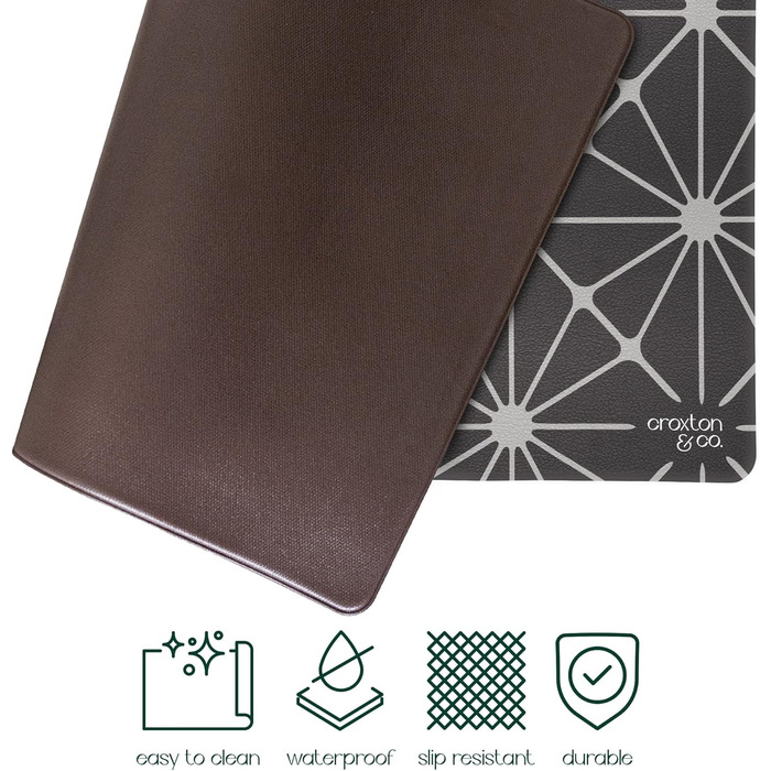 Croxton & Co. килимок для мисок собак, великий, водонепроникний, нековзний, легкий у догляді, для корму та води, 41,9x71,1 см