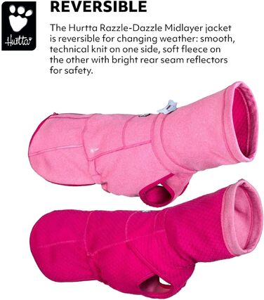 Собачий двосторонній утеплений жилет Hurtta Razzle-Dazzle, буряк, 40,6 см