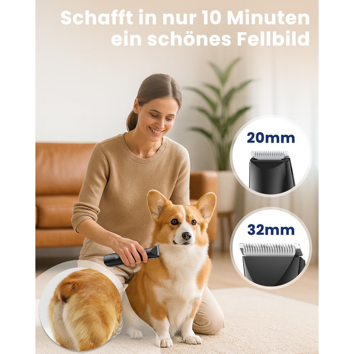 Набір для стрижки собак 4-в-1: машинка, триммер для лап, безпечний точило для кігтів. Тиха та акумуляторна машинка для тіла, обличчя та лап собак та котів