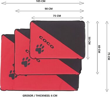 Водонепроникна лежанка для собак, миється, велика, маленька, середня, для дому та вулиці, рожева (105 x 75 x 6 см)