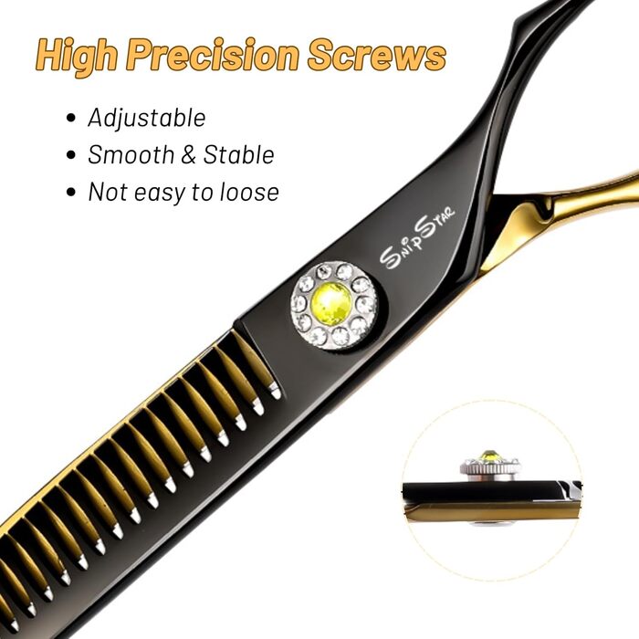 Професійна вигнута ножиці для грумінгу домашніх тварин 7.5 дюймів (25 градусів), 35 зубів, розрідження 65%, Gold High-End