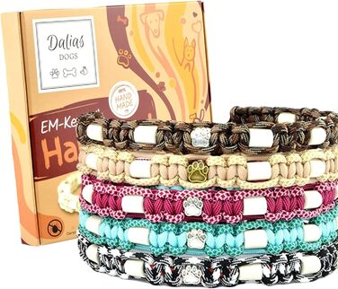 Нашийник для собак та котів EM-Keramik, індивідуальний розмір, оригінальна стрічка US-Paracord (до 20 см, чорно-білий)