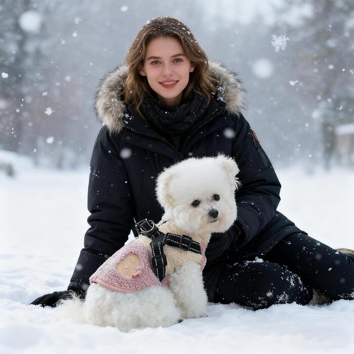 Тепла жилетка для собак з флісовою підкладкою, з отвором для шлейки. Ідеально для прогулянок та активного відпочинку восени. Підходить для маленьких та середніх порід. Кольори: зелено-білий, рожево-білий.