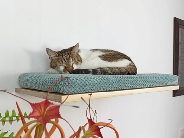 Настінна полиця для котів Cat's Atelier Cozy Nook, 60x37x6 см, натуральна
